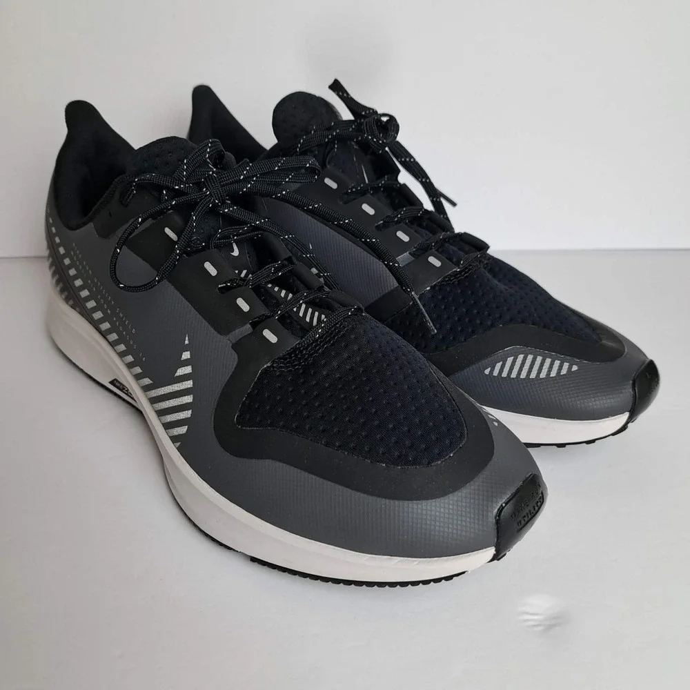 Nike Air Max Pegasus 36 Shield Shoes Womens Size 10 Black Running AQ8006-003